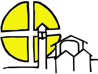 Logo Kirche vor Kreuz